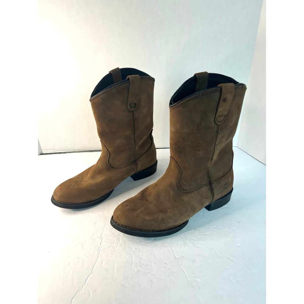 Herman Survivors LIz Women’s Genuine Brown Leather Western Pull On Boots‎ 9